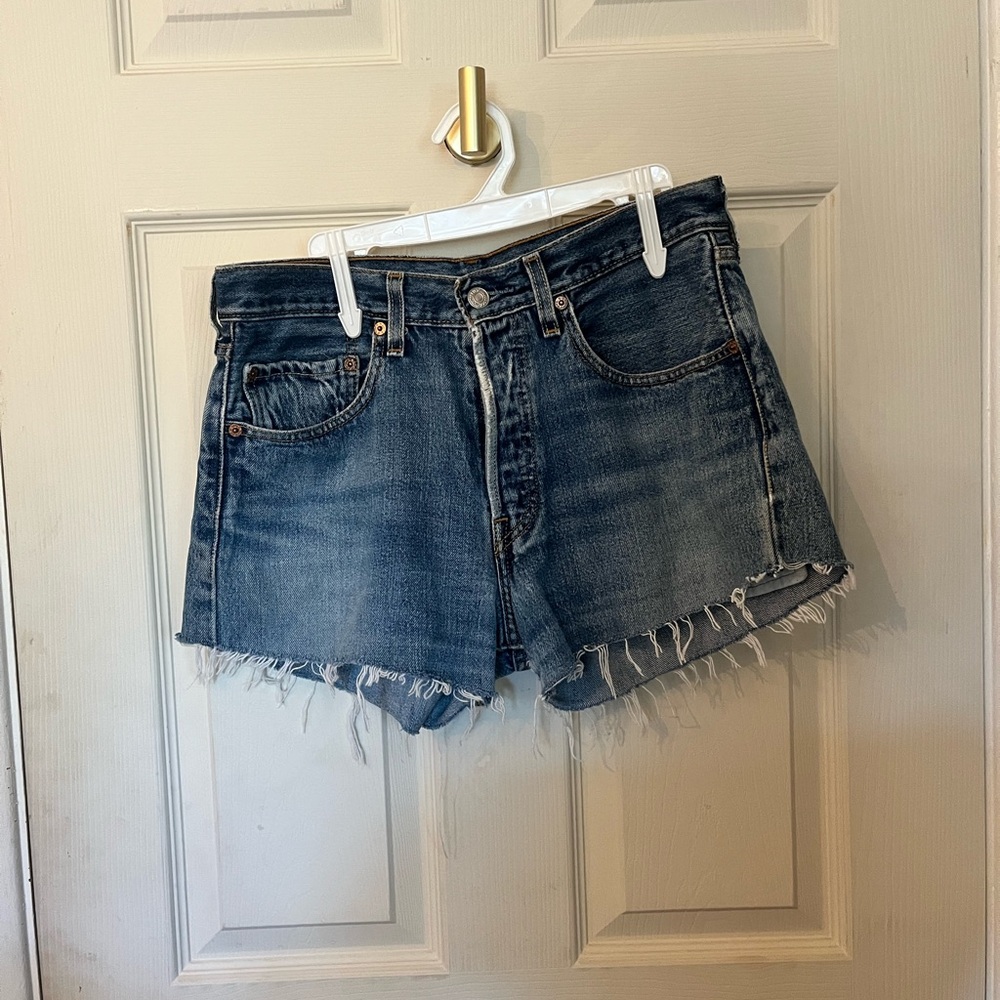 Levi's Distressed Blue Jean Shorts
